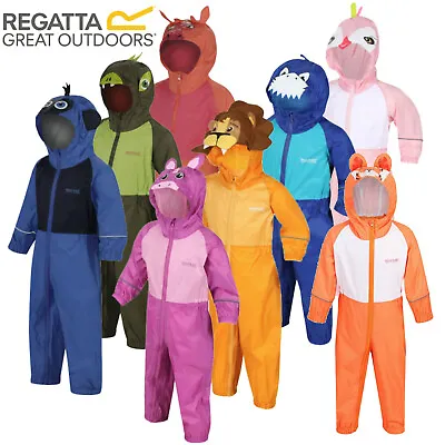 Regatta Puddle Waterproof All In One Charco Rain Suit Kids Childs Boys Girls • £13.95