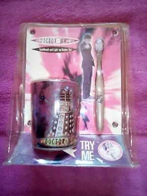 Dr Who: Dalek Toothbrush And Light Up Beaker Set (Works Sealed) • £10