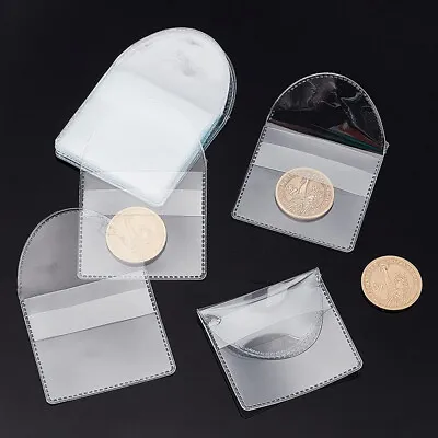 20 Pcs Single Pocket Coin Sleeves Holders Individual Clear Plastic Coin Sleev DR • £6.04