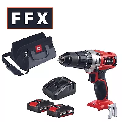 View Details Einhell 18V 2x Battery Combi Drill Kit Charger Tool Bag Set Li-ion TE-CD18/2Li • 58.95£