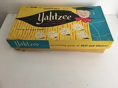 YAHTZEE Vintage ORIGINAL Family Board Game  E.S. Lowe 1956-1961 • $15.20