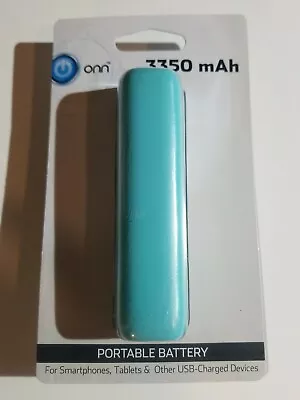 NEW-Onn Portable Battery For USB Charged Devices 3550 MAh - Light Blue • $8