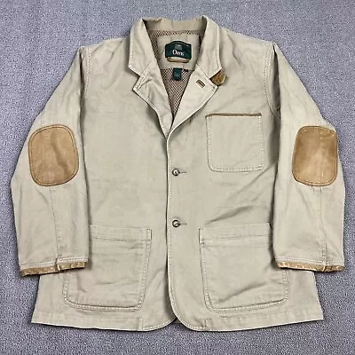 Vintage Orvis Zambezi Jacket Coat Men's Large Safari Hunting Blazer Leather Trim • $57.96