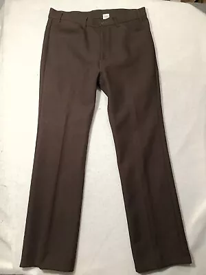 Vintage Levi's Pants Mens 38x34 Brown Pants 80s Slacks Disco Zip • $34.99