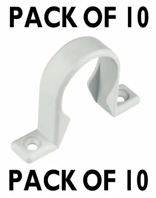 10 X FloPlast WHITE 40mm ( 43mm ) Waste Pipe Saddle Pipe Clip Bracket Support • £6.29