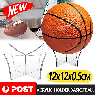 Clear Acrylic Ball Stand Holder Display Rugby Basketball Football Soccer • $5.45