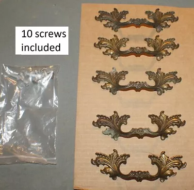 1960s 2.5  Center French Provincial Drawer Pulls  Handle Lot Of 5 & Screws • $15.95