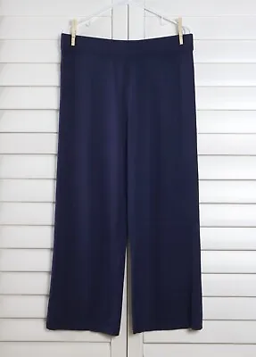 MARLA WYNNE NWT Solid Navy Soft Stretch Knit Pull On Casual Pants Size Large • $34.99