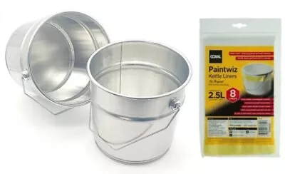 Metal Paint Kettle 2.5 Litre Coral Liners Heavy Duty Container Handle Bucket Gal • £11.45