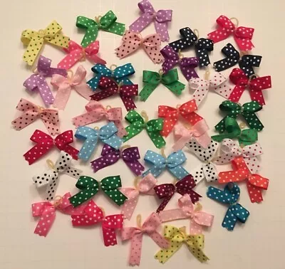 40 Extra Small Polka Dot Dog Bows Maltese Toy Poodle Tea Cup USA Dog Grooming  • $14.99