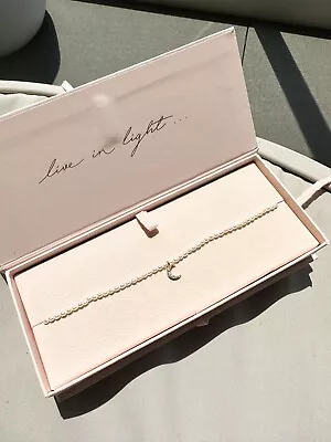 Unworn By Charlotte Gold Dreamer Pearl Choker With Crescent Moon Pendant-RRP$199 • $149