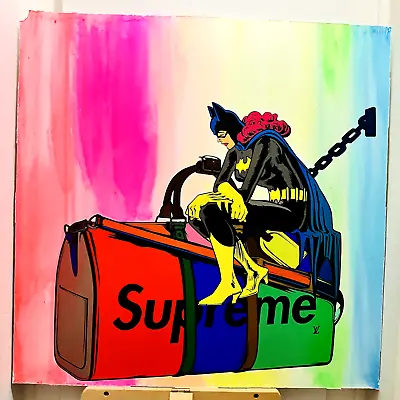 Mr Clever Pop Art Painting Print Sadly Supreme 24x24 Batgirl Banksy Mr Brainwash • $44.99