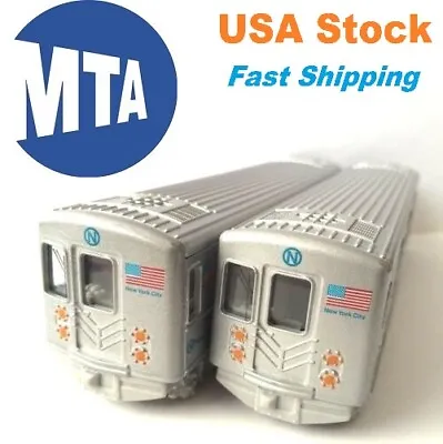 Set Of 2 New York City MTA Metro Subway Rail Train Diecast Model Pullback 7  • $14.99