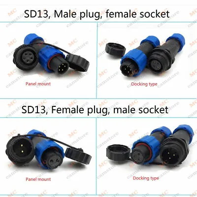 SD13 1 2 3 4 5 6 7 Pin Waterproof Connector Electric Aviation Industrial Plug • $1.69