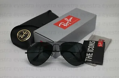 $134.99 • Buy Ray-Ban Aviators Classic Sunglasses Black Frame Green G-15 Lens RB3025 L2823 58