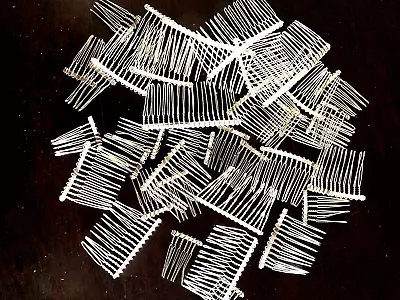 36 X Blank Silver Hair Combs Bride Or Bridesmaid • £12.99