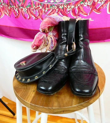 $200 • Buy (PP) Alexa Chung - Black Leather Mocassin Ankle Boots - EU 38