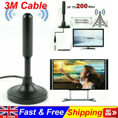 £8.96 • Buy 30dbi Best Portable TV Antenna HDTV Indoor Digital HD Freeview Aerial Ariel DC5V