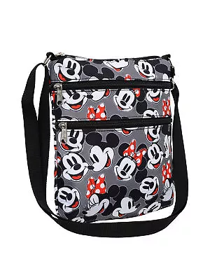 Mickey & Minnie Mouse Passport Bag Faces Travel Women's Disney Crossbody Purse • $19.99