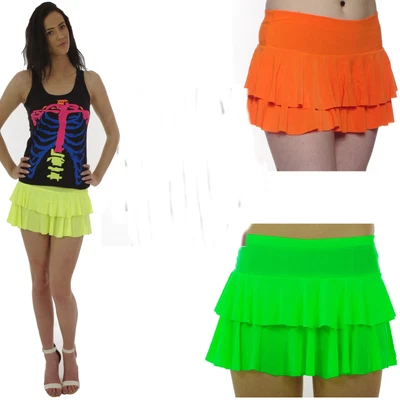 £4.99 • Buy NEON RARA MICRO MINI SKIRT TUTU  ALTERNATIVE Size 8-16 PLAIN FRILL PARTY DANCE 