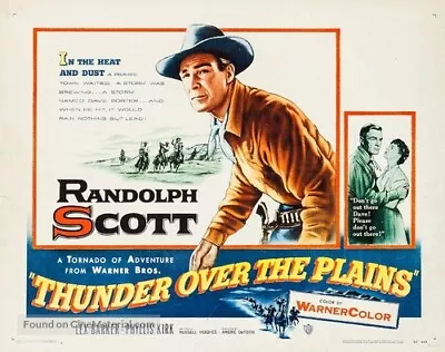 Thunder Over The Plains Starring Randolph Scott Lex Barker Fess Parker • £3.50