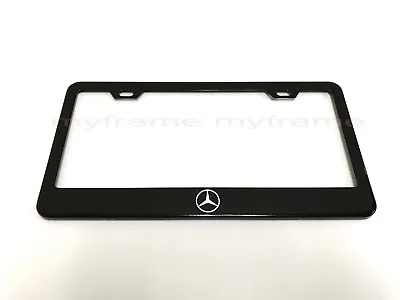 1pcsMERCEDES *LOGO* BLACK Metal License Plate Frame Tag Holder With Caps • $13.15