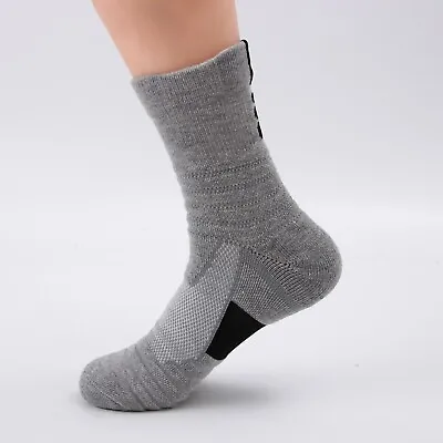 3 6 9 12 Pairs Mens Cotton Cushion Crew Athletic Socks For Sports Hiking Running • $23.99