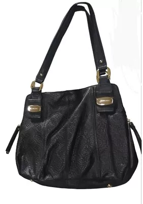 Brand New With Tags - B Makowsky Black Leather Satchel Shoulder Purse • $12