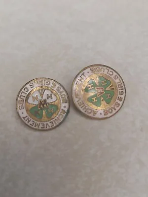 Vintage 4H Achievement Pins Boys & Girls Clubs Green Clover  • $14.80