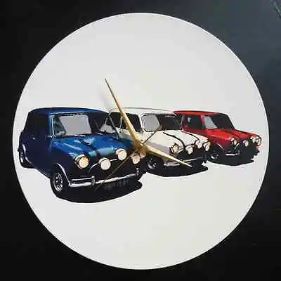 1969 Italian Job Mini Coopers 12  LP Vinyl Record Clock Pop Art Canvas 60s Mod • £22.99