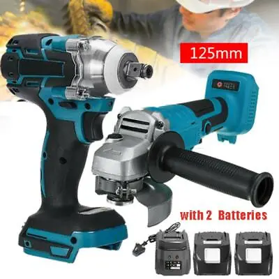 2-IN-1 Cordless Tool Combo 18V Cordless Impact Wrench + Angle Grinder For Makita • £72.99