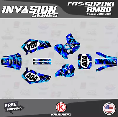Graphics Decal Kit For Suzuki RM80 (2000-2001) RM80 Invasion Series - Blue • $54.99