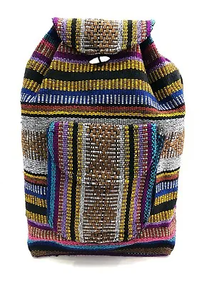 Authentic RASTA Bag Beach Hippie Baja Ethnic Unisex Backpack Made In Mexico 20 • $16.16