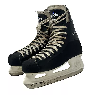 CCM Rapide 101 Men's 8 Vintage Ice Hockey Skates Retro 90's 80's Black Leather • $28.95