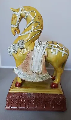 Vintage Chinese Style Tang Dynasty Sancai War Horse Statue Antique Reproduction • £67.55