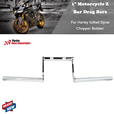 $43.96 • Buy ✅1  Motorcycle Z Bar Drag Bars Handlebars For Softail Dyna Chopper Bobber Honda