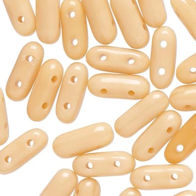 $1.81 • Buy 10 Czech Glass 9mm Long Oval Capsule Pill Bar Loose Beads With 2 Twin Holes