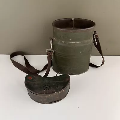 Vintage Metal Minnow Bucket And Belt Bait Tin • $24