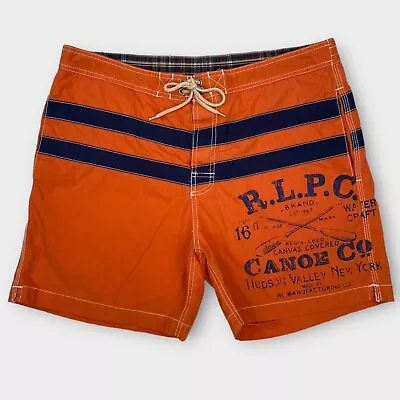 Vintage Polo Ralph Lauren Men L Swim Trunks Shorts 6  Inseam RLPC Canoe New York • $68.88