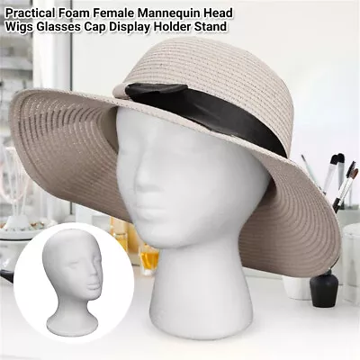 Practical Foam Female Mannequin Head Wigs Glasses Cap Display Holder Stand • $13.26