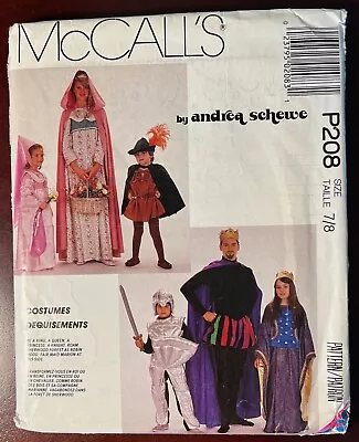McCalls P208 (4404) Medieval Costumes Robin Hood Maid Marion Child Sz 7-8 UNCUT • $8.79