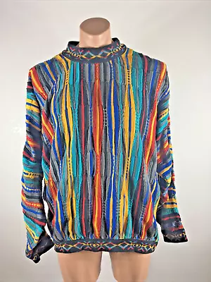 VINTAGE Coogi Sweater Men's XL Australia Chunky Knit 90's  Vapor Wave Mcgregor • $400