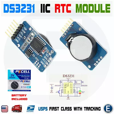 DS3231 IIC Precision Real Time Clock RTC Memory Module With CR2032 Battery USA • $5.13