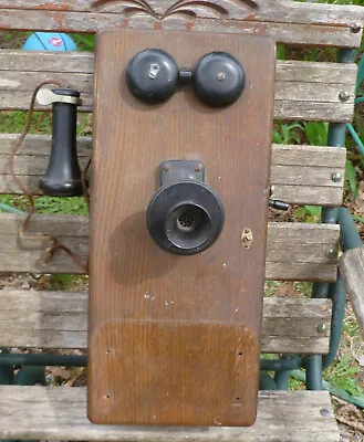 Antique Western Electric 317 AH Oak Wall Telephone • $225