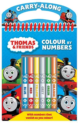 Thomas The Tank Engine Colour By Numbers Carry Along Activity Book & Pens • £5.99