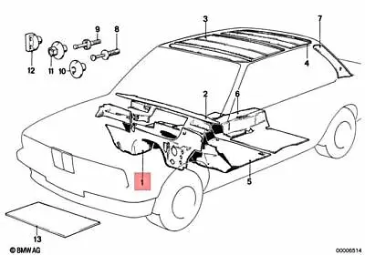 Genuine BMW E30 316 318i Sound Insulating Dash Panel Engine Room 51481916443 • $153.49