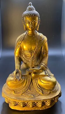 Chinese Antique Gilt Bronze Buddha Statue With Qing Dynasty Qianlong Mark • $4000