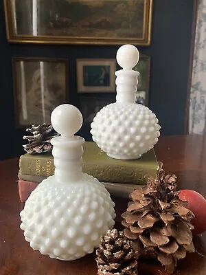 Vintage Wrisley Hobnail Cologne Bottle Milk Glass With Topper Lily Of The Valley • £28.50