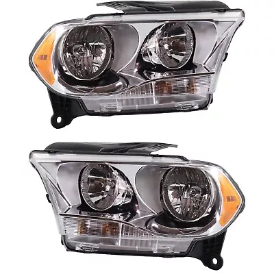 CAPA Halogen Headlight Chrome Interior Left And Right For 2011-13 Dodge Durango • $220.43