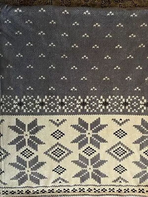 RARE Ralph Lauren FAIR ISLE AZTEC WESTERN CABIN RANCH Throw ~Gray Blk Ivory • $69.99